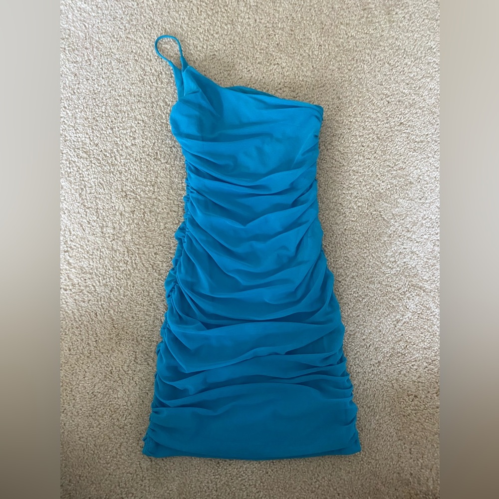 Princess Polly one shoulder blue homecoming dress
